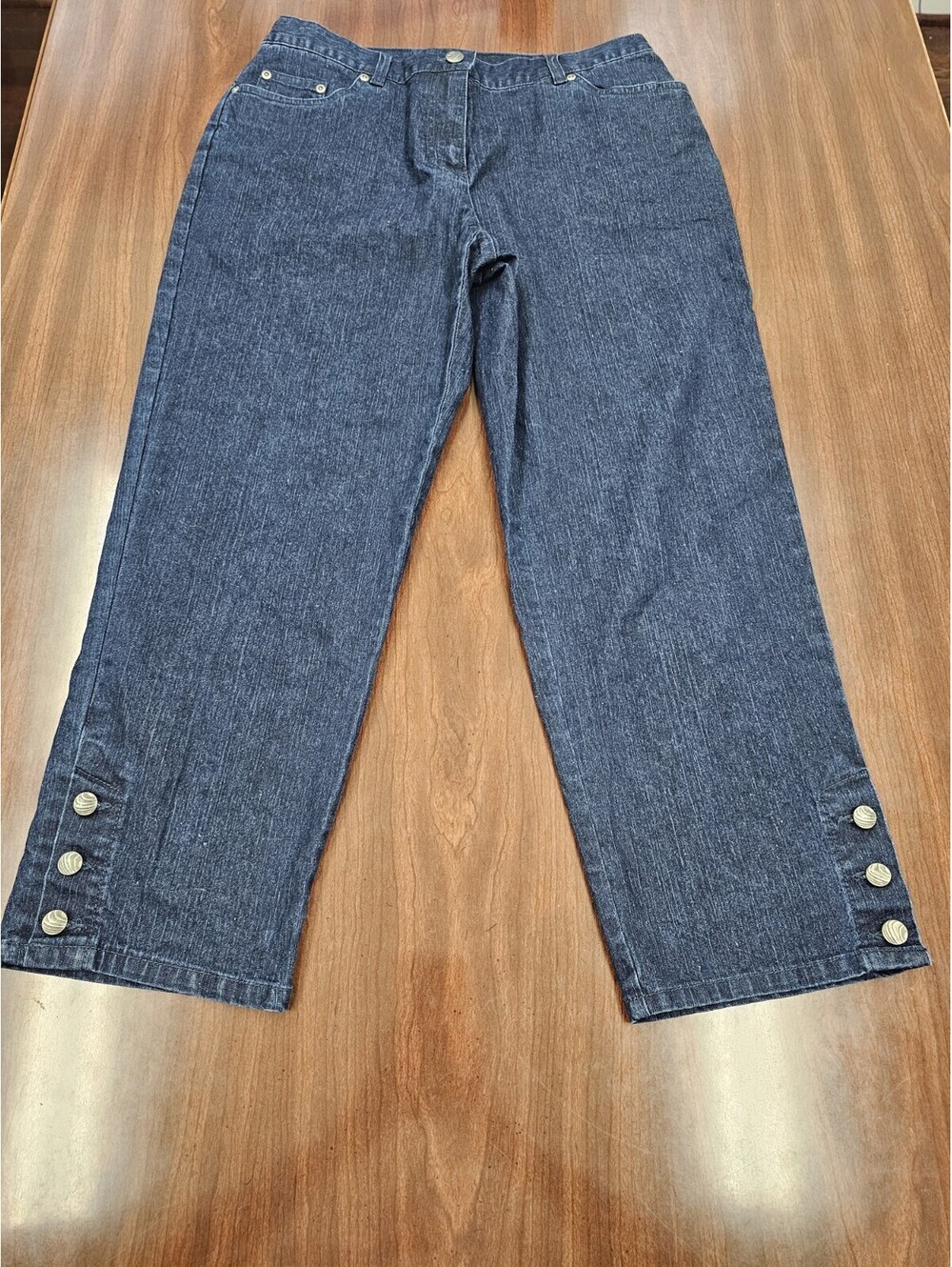 Hearts of Palm Women's Capri Culottes Size 8 Casual Chic Comfort Denim Pants